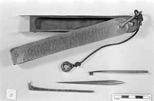 view Indian steel case of instruments for minor operations