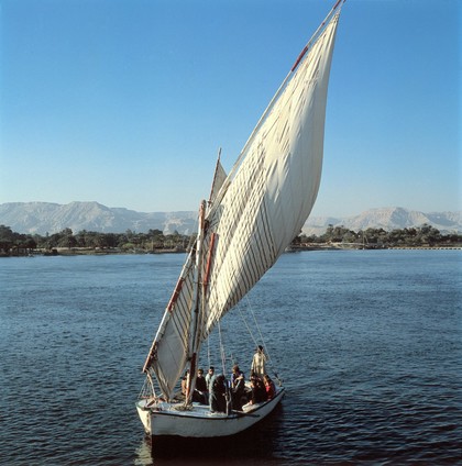 Thebes, Egypt; felucca on the Nile, 1990