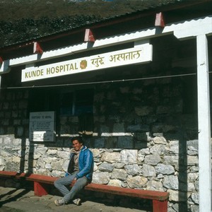 view Nepal; Kunde hospital in the Khumbu, 1986