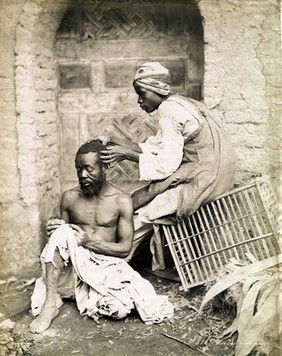 Head grooming, 1890's, Egypt