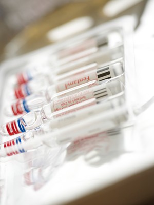 view Vials of drug solution