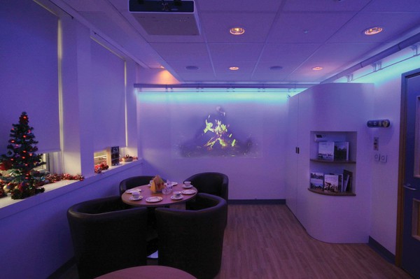 Multi-sensory dayroom. Dementia care. NHS Trust, UK.