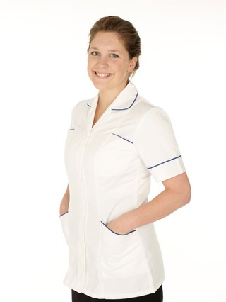 Young white female health professional in uniform.