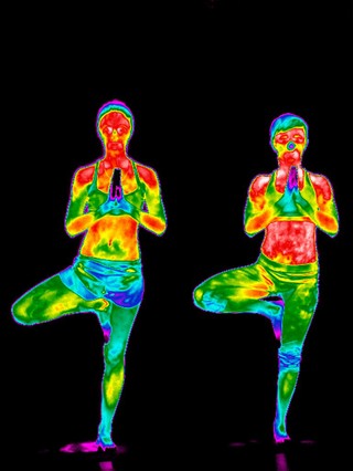 Yoga practice illustrated with thermography