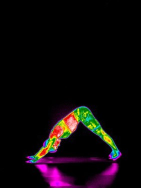 Yoga practice illustrated with thermography