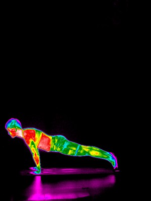 view Yoga practice illustrated with thermography