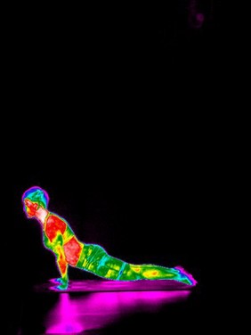 Yoga practice illustrated with thermography