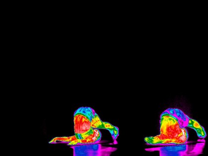 Yoga practice illustrated with thermography