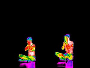 view Yoga practice illustrated with thermography