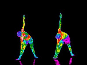 view Yoga practice illustrated with thermography