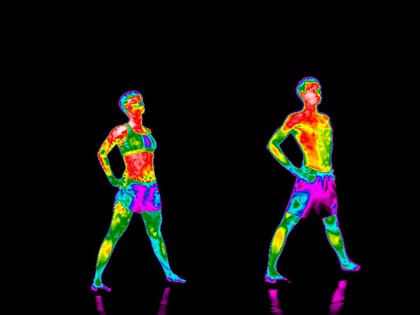 Yoga practice illustrated with thermography