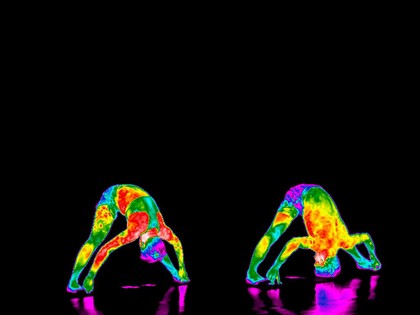 Yoga practice illustrated with thermography