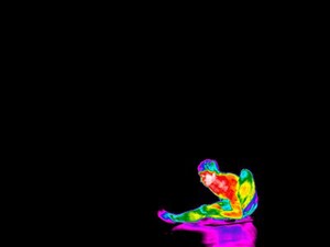 view Yoga practice illustrated with thermography