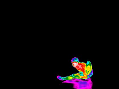 Yoga practice illustrated with thermography