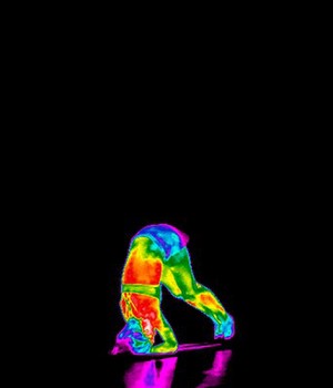 view Yoga practice illustrated with thermography