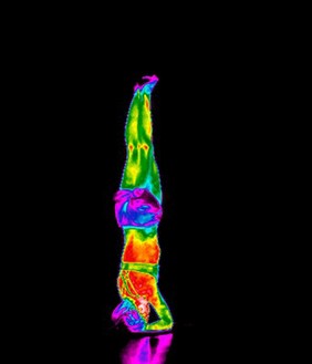 Yoga practice illustrated with thermography