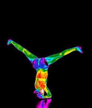 view Yoga practice illustrated with thermography