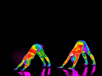 Yoga practice illustrated with thermography