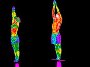 view Yoga practice illustrated with thermography