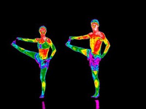 view Yoga practice illustrated with thermography