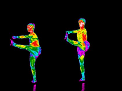 Yoga practice illustrated with thermography