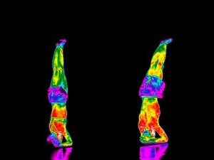 view Yoga practice illustrated with thermography