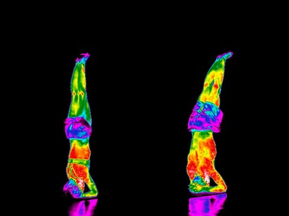 Yoga practice illustrated with thermography