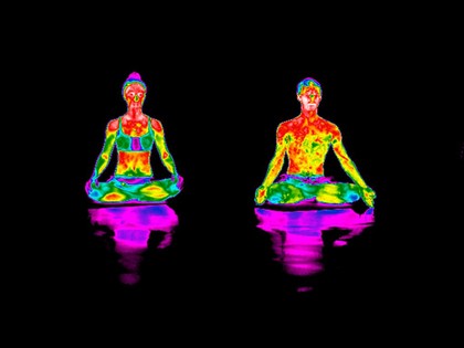 Yoga practice illustrated with thermography