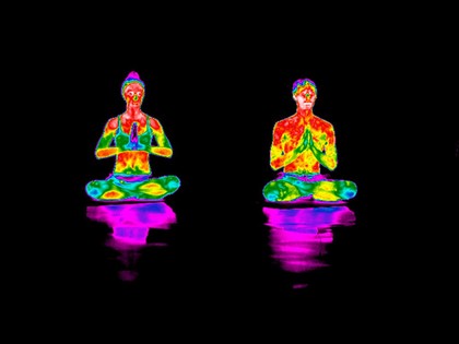 Yoga practice illustrated with thermography