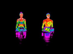 view Yoga practice illustrated with thermography