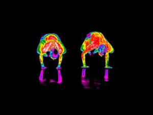 view Yoga practice illustrated with thermography