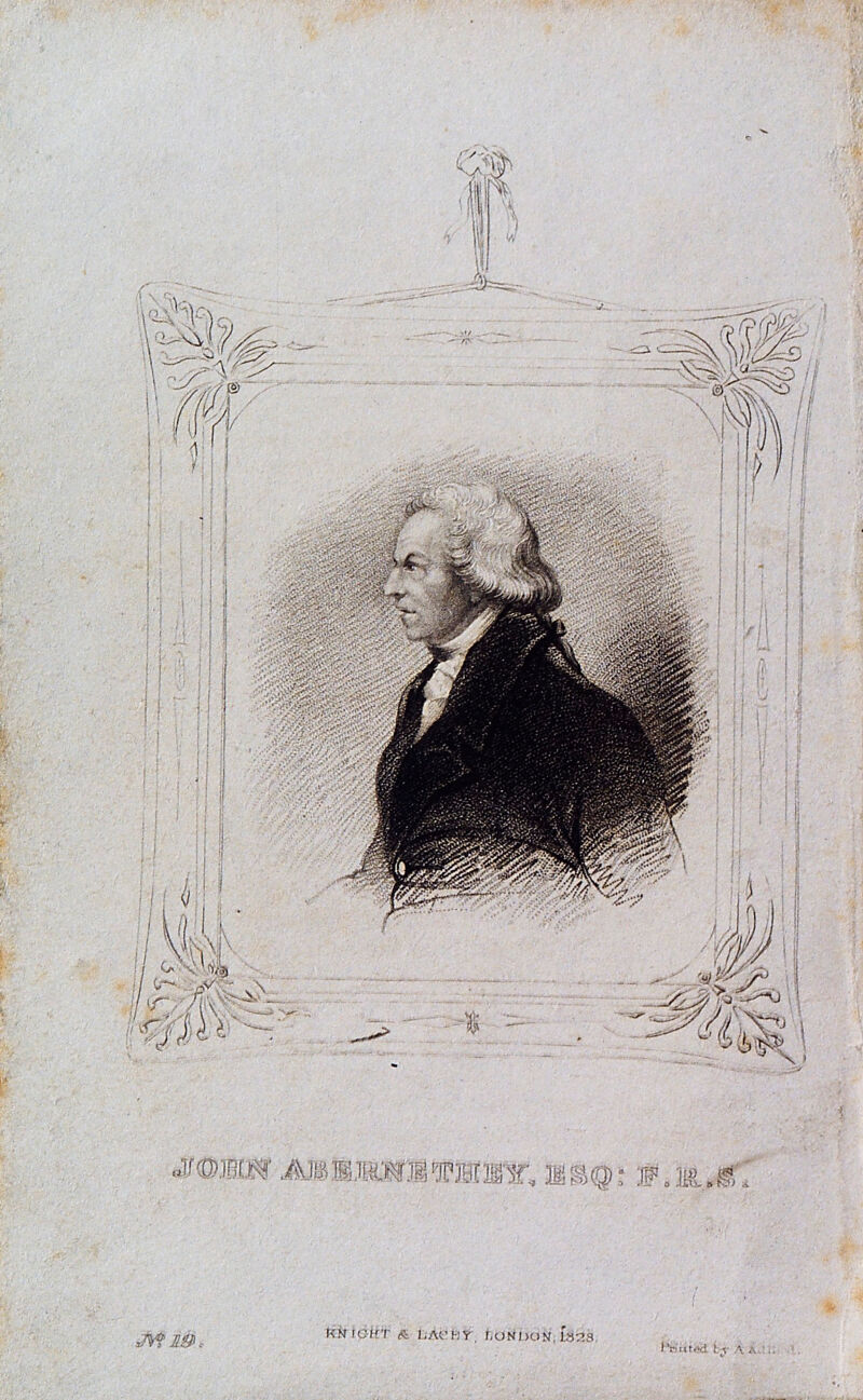 John Abernethy. Stipple engraving after J. Partridge., by John Partridge