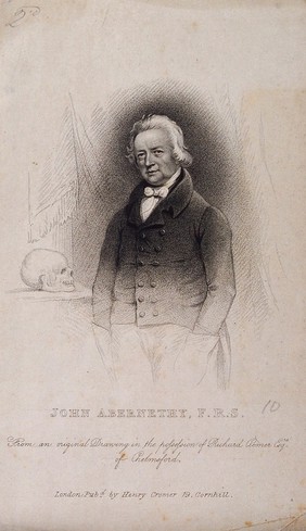 John Abernethy. Stipple engraving after C. Penny.