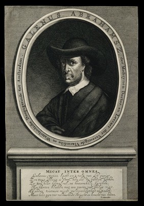 Galenus Abrahamsz. Line engraving.