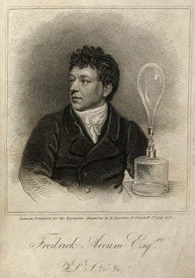 Frederick Christian Accum. Stipple engraving by J. Thompson after S. Drummond, 1808.