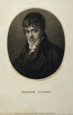 view Joseph Acerbi. Stipple engraving by P. W. Tomkins, 1802, after P. Violet.