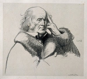 view Sir Henry Wentworth Acland. Lithograph by William Rothenstein.