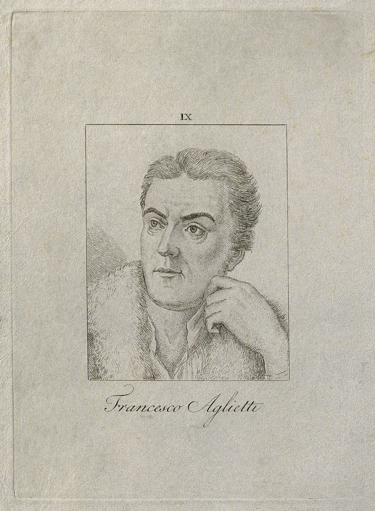 Francesco Aglietti. Etching after N. Schiavoni., by Natale Schiavoni