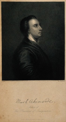 Mark Akenside. Stipple engraving by R. Woodman, 1837, after A. Pond.