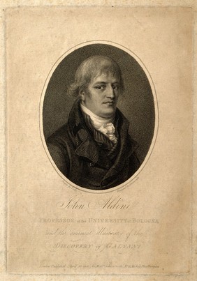 Giovanni Aldini. Stipple engraving by L. Schiavonetti after P. Violet, 1803.