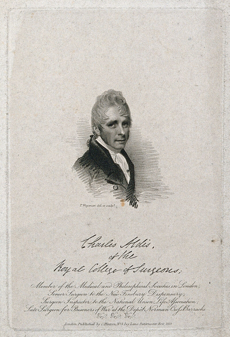 Sir Charles Aldis. Stipple engraving by T. Wageman after himself., by Thomas Charles Wageman