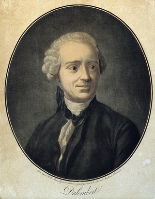 Jean le Rond d'Alembert. Colour mezzotint by P. M. Alix after M. de la Tour.
