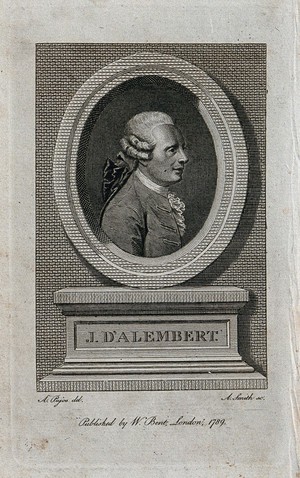 view Jean le Rond d'Alembert. Line engraving by A. Smith after A. Pujos, 1789.