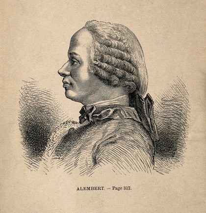 Jean le Rond d'Alembert. Wood engraving.