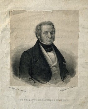 Antonio Alessandrini. Lithograph by A. Besteghi.