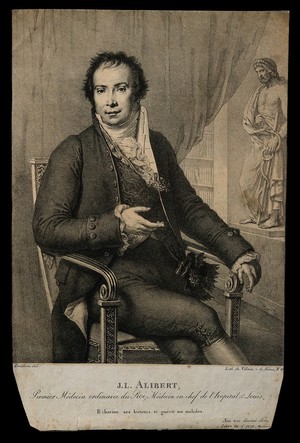 view Jean Louis Alibert. Lithograph by F. Villain after Berthon.