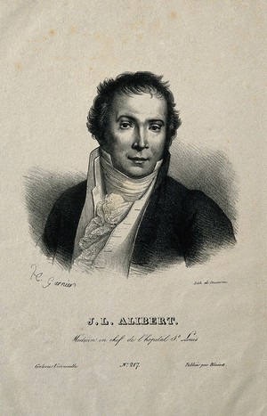 view Jean Louis Alibert. Lithograph by H. Garnier.