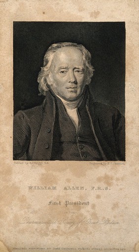 William Allen. Line engraving by H. C. Shenton after H. P. Briggs.