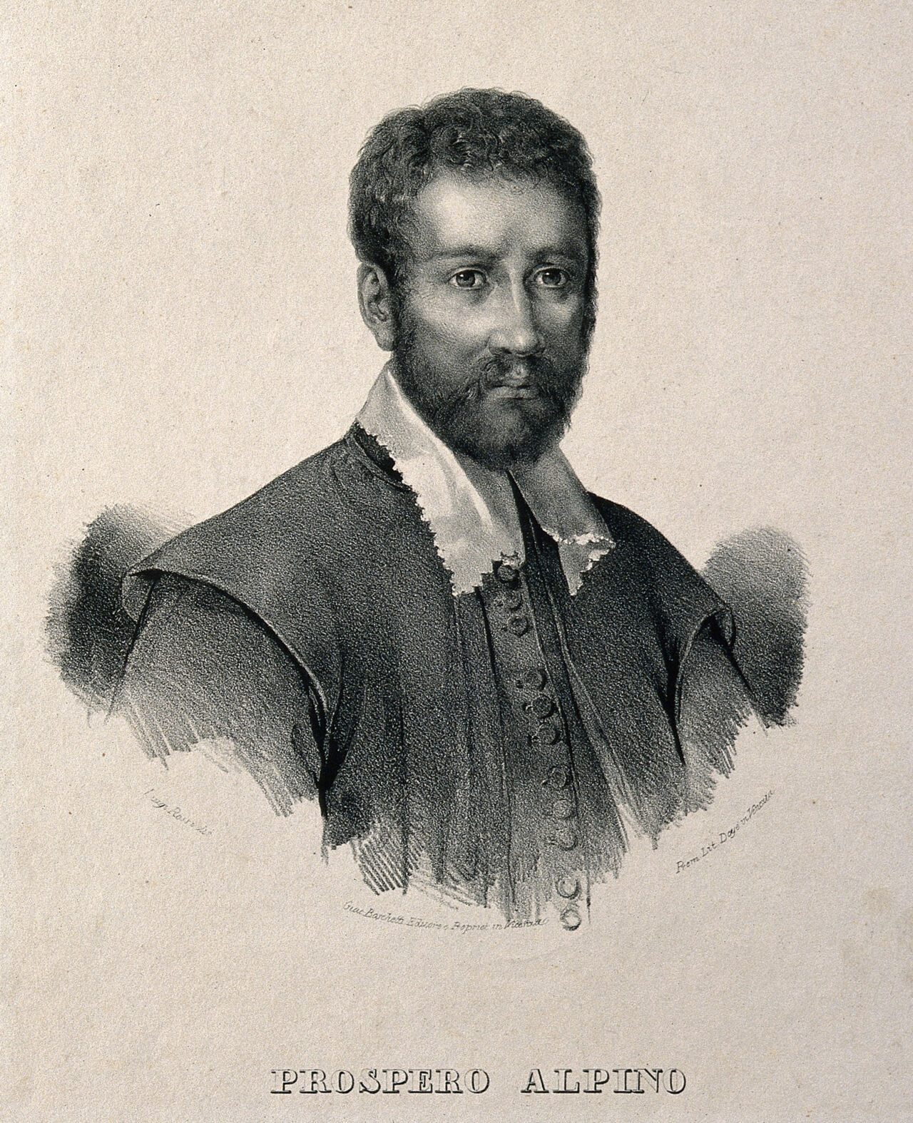 Prospero Alpino. Lithograph by Deyé after L. Rossi., 1800-1899, by Luigi Rossi