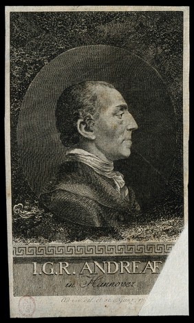 Johann Gerhard Reinhard Andreae. Etching by P. Ganz, 1786.
